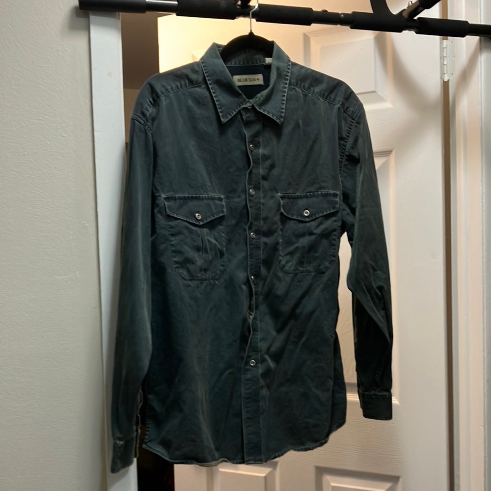 Olive Green Men's Shirt Jacket